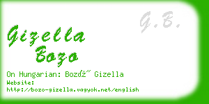 gizella bozo business card